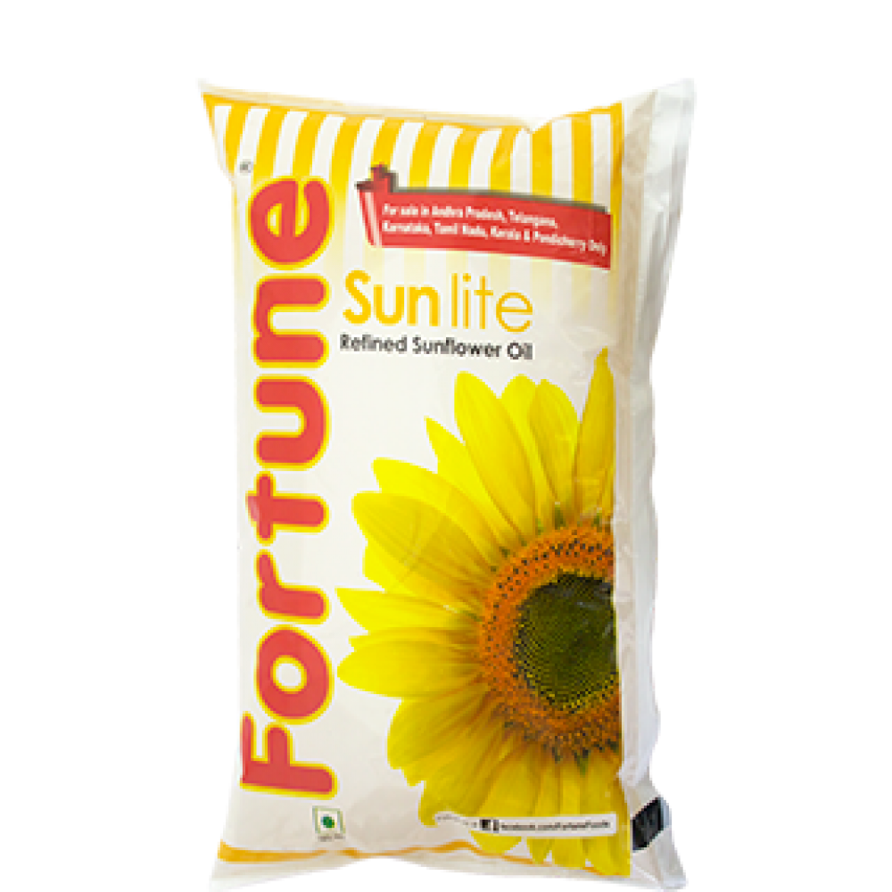 Fortune refined sunflower oil  1 lit - pouch 